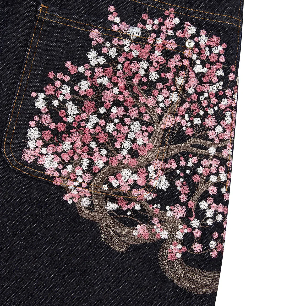 Jean brodé Sakura